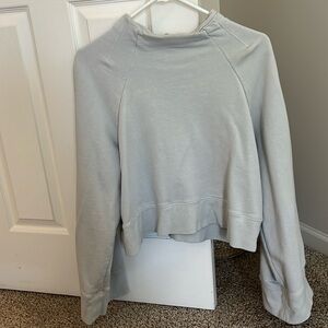 Free People Light Blue Cropped Sweatshirt